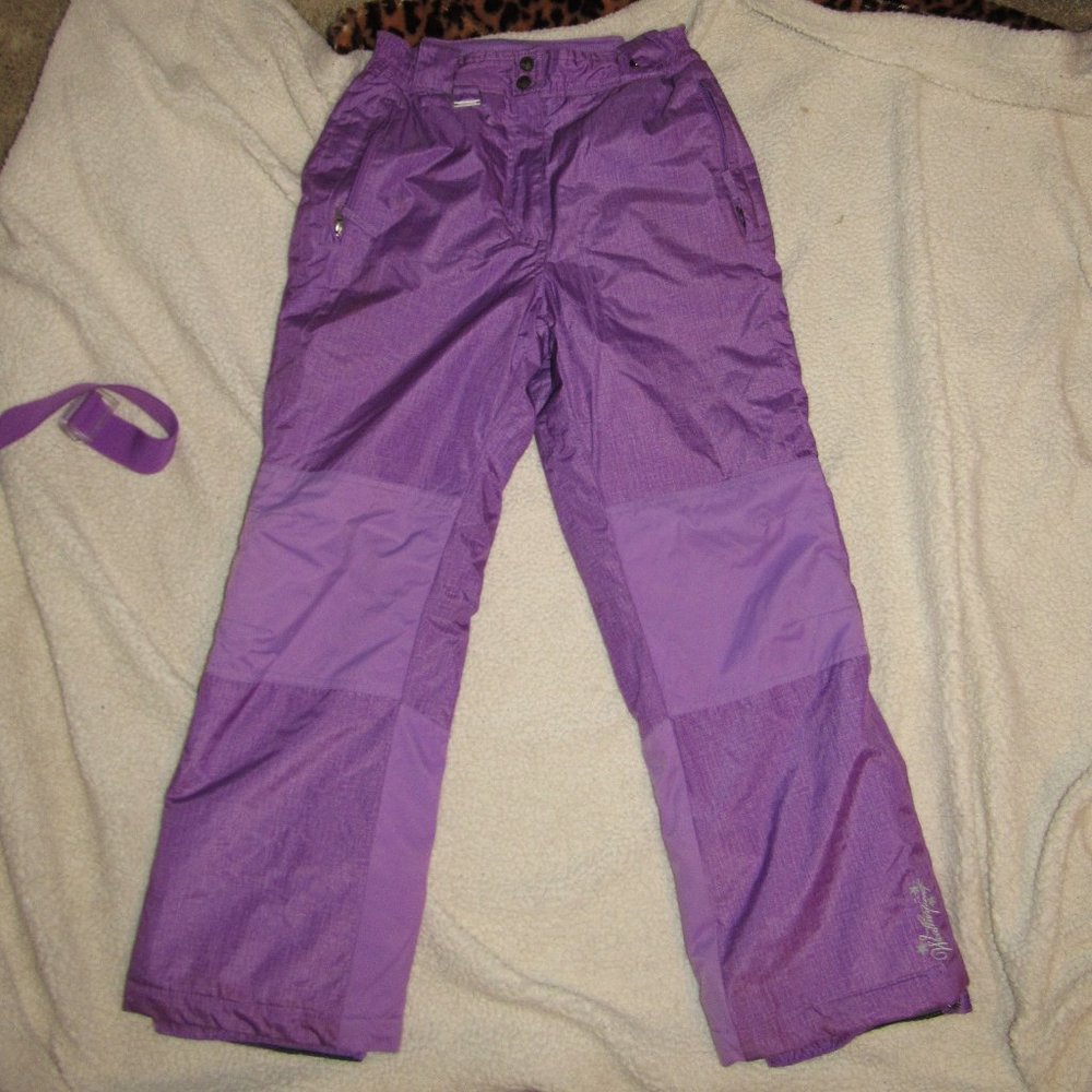 Weatherproof  32 Degree Size 14/16 L Girls Snow Pants with Suspenders